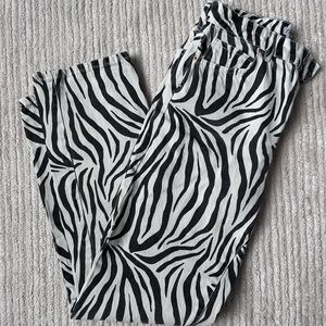 Zebra Print Pants - denim